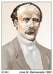 Jose M. Balmaceda 1883 Präsident von Chile