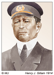 Henry J. Gillam 1914 Kapitän auf der Mana-Yacht von Katherine Routledge