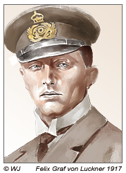Felix Graf von Luckner 1917 Kommandant eines deutschen Schiffes in der Nähe der Osterinsel