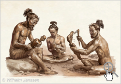 Bild 024: Rapanui bei der Herstellung von Holzfiguren