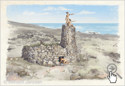 Bild 053: Rapanui an einem Tupa-Aussichtsturm