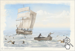 1805: J. Crocker entführt 22 Rapanui von der Osterinsel