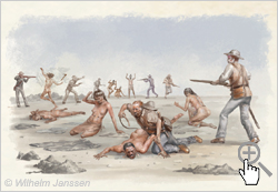 1862: Peruanische Sklavenjäger entführen gewaltsam Rapanui auf der Osterinsel
