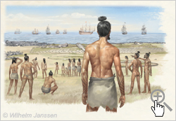 Bild 165 Studie: Peruanische Sklavenhändler 1862 vor der Osterinsel