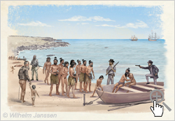 Bild 166 Studie: Peruanische Sklavenhändler 1862/1863 auf der Osterinsel