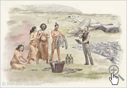 Bild 173-01 Studie: Der franz. Kapitän Dutrou Bornier und die Osterinsel im Jahre 1867