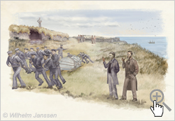 Bild 174-01 Studie: Die Topaze-Crew entfernt 1868 den Moai Hoa Hakananai’a von der Osterinsel