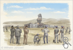 Bild 185 Studie: William J. Thomson zerstört 1886 die Ahu-Anlage Vinapu II mit Dynamit
