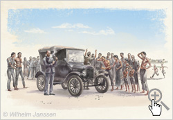 Bild 196 Studie: Percival Edmunds und das erste Auto auf der Osterinsel im Jahre 1920