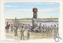 1938: Am Plaza Hotu Matu'a werden zwei Moai aufgestellt