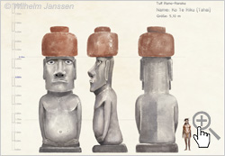 Moai-46 - Studie: Der Moai Ko Te Riku von Tahai