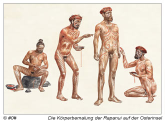 Körperbemalung der Rapanui auf der Osterinsel 