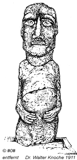2. Moai, den W. Knoche 1911 von der Osterinsel entfernt hat