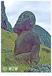 Moai Tukuturi am Rano Raraku