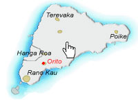 Inselkarte und Maunga Orito - Der Obsidian-Steinbruch auf der Osterinsel