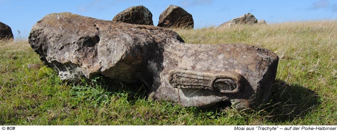 Moai auf der Poike-Halbinsel