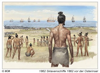 1862 Sklavenschiffe vor der Osterinsel