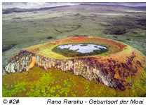 Nebenvulkan und Moai Steinbruch Rano Raraku