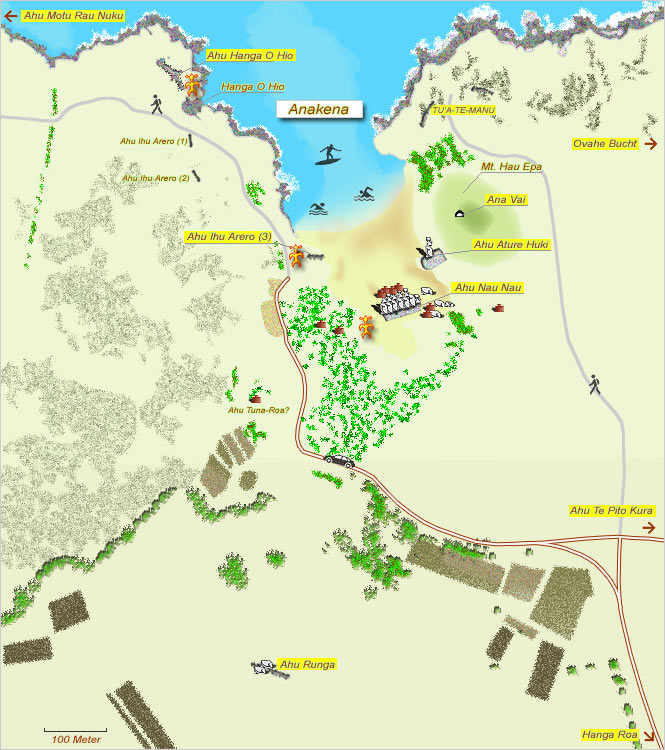 Standort-Karte Anakena Bucht