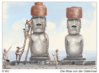 Moai-Statuen - Illustrationen über die Osterinsel