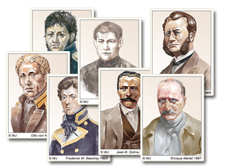 Portraits von Personen, die im 19. Jahrhundert Einfluss auf die Osterinsel genommen haben