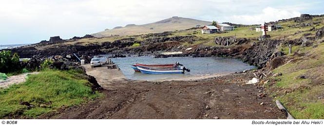 kleine Anlegestelle für Fischerboote bei der Ahu-Anlage Heki'i auf der Osterinsel