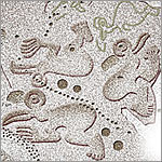 Petroglyphe - Vogelmann aus der Spätphase des Vogelmann-Kultes am Tongariki