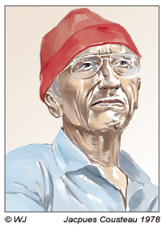 Jaques Cousteau 1978 auf der Osterinsel