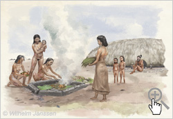 Bild 037-01: Rapanui-Frauen beim Kochen