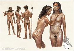 Bild 040: Rapanui bei der Schmückung ihrer Haut mit Farbe