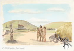 Bild 091: Moai Feminina in der Anakena-Bucht