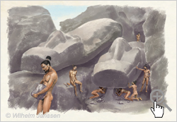 Bild 093 - Studie: unfertige Moai im Steinbruch Rano Raraku