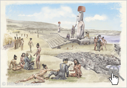 Bild 156 Studie: La Pérouse und seine Begleiter 1786 auf der Osterinsel