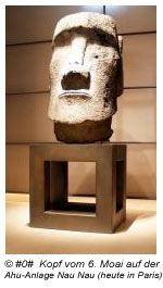 Der Kopf des sechsten Moai von der Ahu-Anlage Nau-Nau