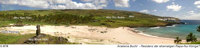 Die Anakena-Bucht auf der Osterinsel als Panoramabild