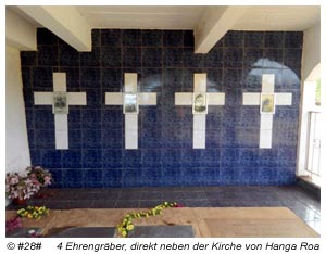 die vier Ehrengräber direkt an der heutigen Kirche