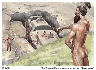 die Moai von der Osterinsel