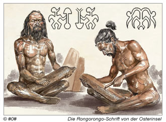 die Rongorongo-Schrift von der Osxterinsel