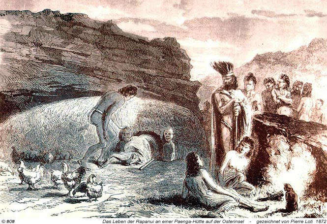 Das Leben der Dutrou-Bornier Anhänger 1872 auf der Osterinsel