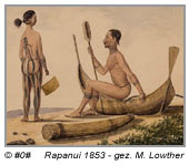 Rapanui im Jahre 1853 - gezeichnet von Marcus Lowther