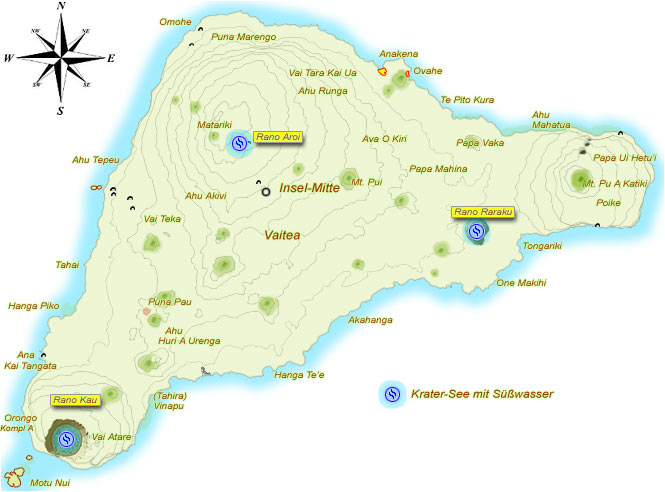 die drei Kraterseen auf der Osterinsel