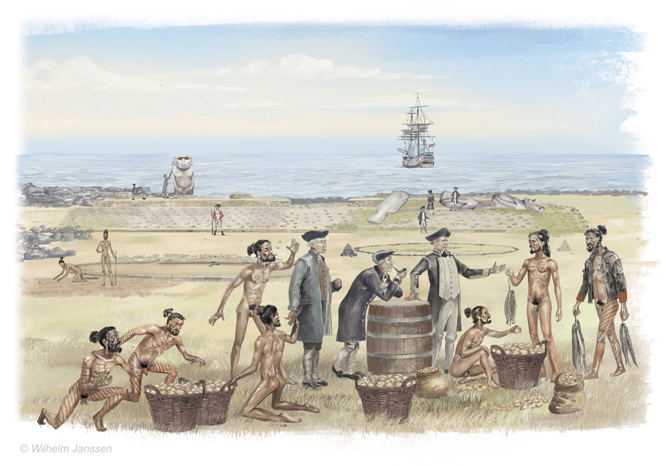 James Cook besucht 1774 die Osterinsel