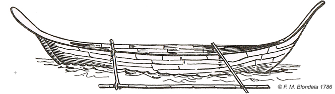 1786 gezeichnetes Boot von den Rapanui