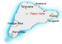 Inselkarte und Die Papa Vaka - Ort im Zeichen der Meerestiere und des Fischfangs