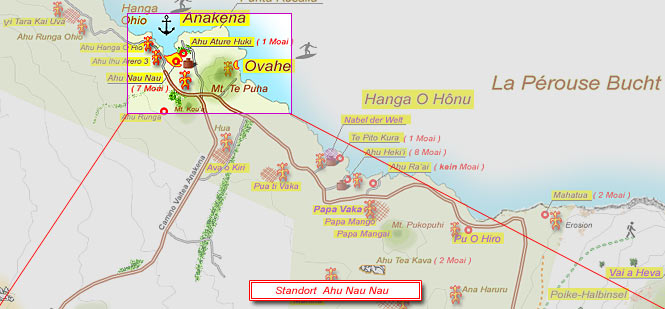 Standort-Karte Ahu Nau Nau