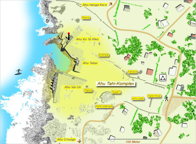 Standort-Karte Ahu Tahai-Komplex