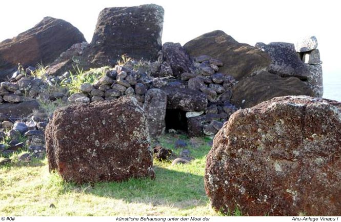 Ahu Vinapu I: Wohnkammern zwischen den Moai
