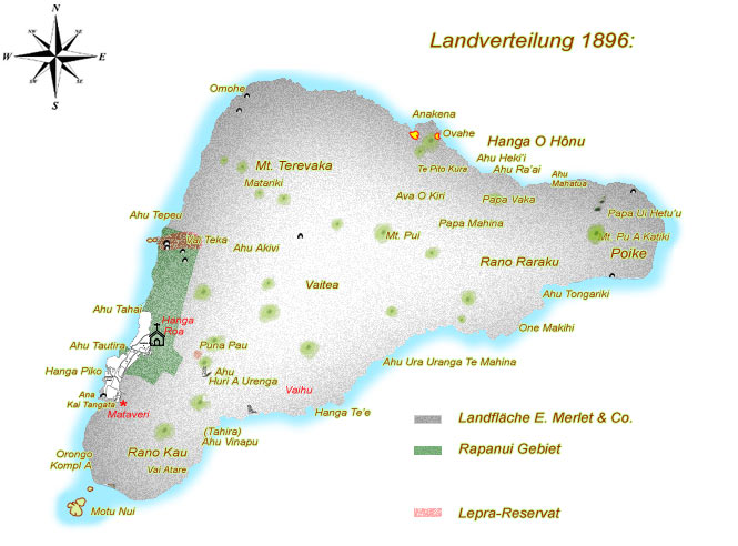 1896 zugewiesenes Gebiet der Rapanui um Hanga Roa