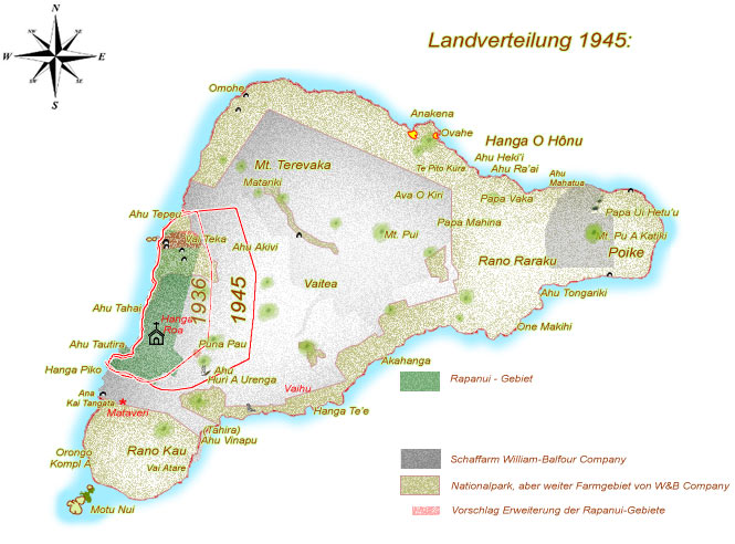 im Pachtvertrag von 1936 den Rapanui neu zugestandenen Bewirtschaftungsfelder