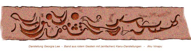 Kanu-Darstellungen - Vinapu - auf einem roten Schlackeband